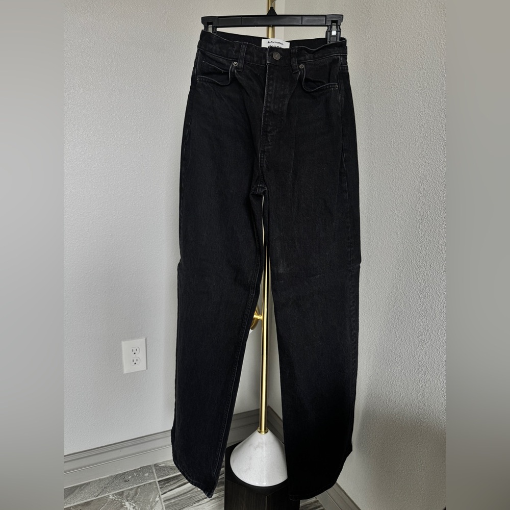 Reformation Black Straight Jeans Timeless Design